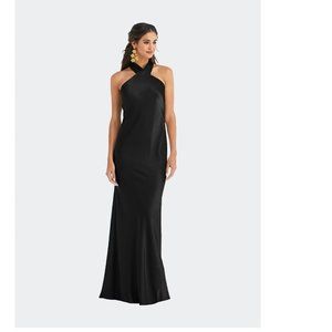 Draped Lovely Halter Black Gown